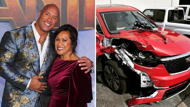 Hollywood star Dwayne Johnson's mother was seriously injured in a car accident.