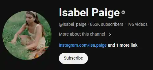 Isabel Paige youtube, tiktoker and instagram